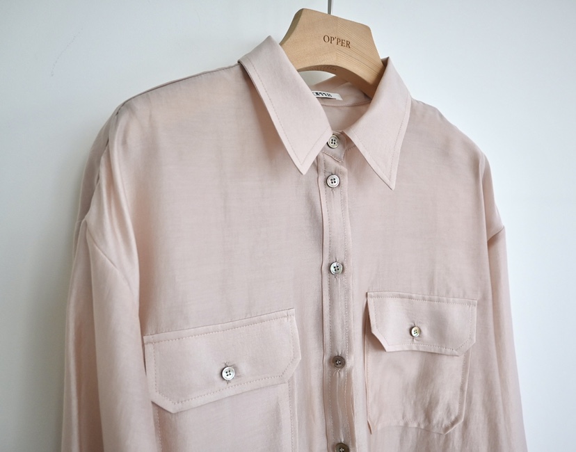 OP PER東大門實拍女裝新款推薦人氣時尚熱賣休閑襯衫蕾絲衫OPPER-simplebeige襯衫/蕾絲衫