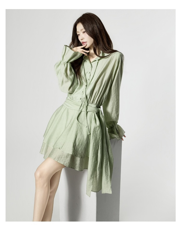 TANIA東大門直郵女裝新品時尚休閑人氣26春夏連衣裙荷葉邊TANIA連衣裙