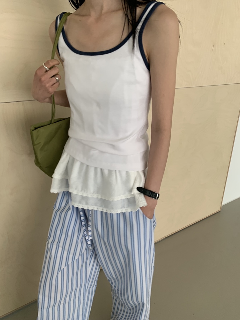 VAARA韓國直郵女裝新款熱賣推薦時尚真品職業吊帶背心撞色VAARA吊帶/背心