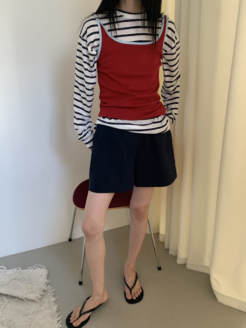 VAARA韓國直郵女裝新款熱賣推薦時尚真品職業吊帶背心撞色VAARA吊帶/背心