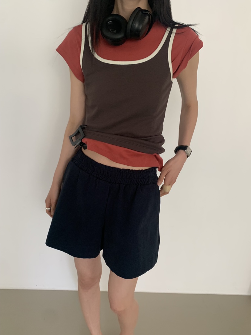 VAARA韓國直郵女裝新款熱賣推薦時尚真品職業吊帶背心撞色VAARA吊帶/背心