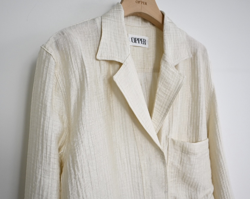 OP PER韓國直郵女士新款時尚人氣真品休閑職業26春夏夾克天絲OPPER-simplebeige夾克