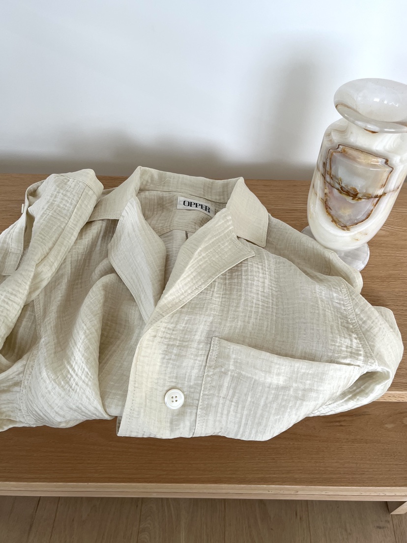 OP PER韓國直郵女士新款時尚人氣真品休閑職業26春夏夾克天絲OPPER-simplebeige夾克