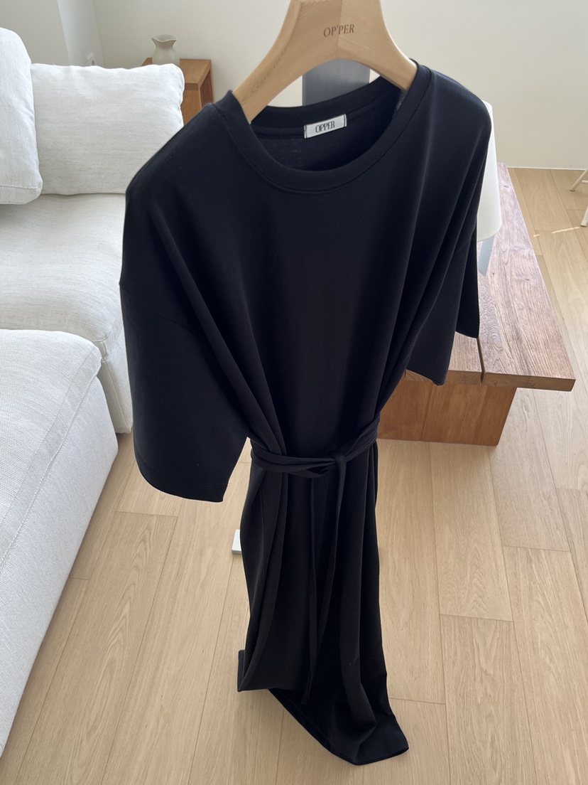 OP PER東大門直郵女士新品職業人氣26春夏時尚連衣裙含腰繩OPPER-simplebeige連衣裙