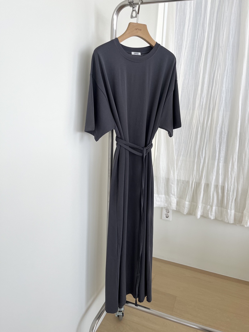 OP PER東大門直郵女士新品職業人氣26春夏時尚連衣裙含腰繩OPPER-simplebeige連衣裙圖色3