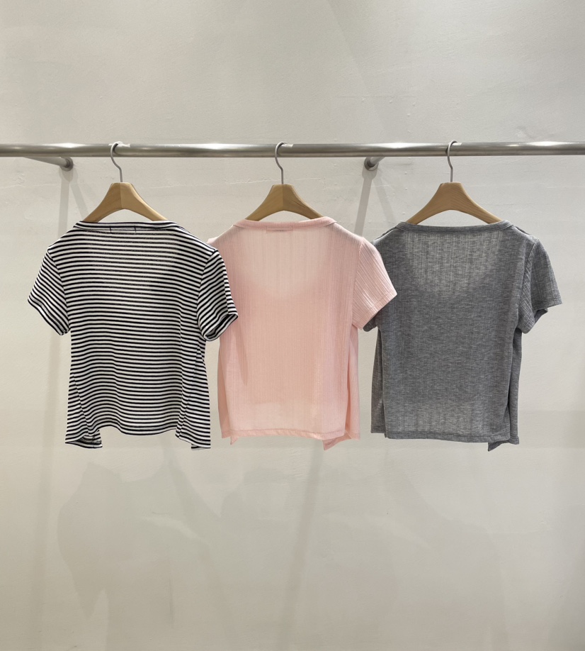 MUSK韓國代購女裝新款職業推薦26春夏T恤羊毛衫假兩件開襟MUSKT恤