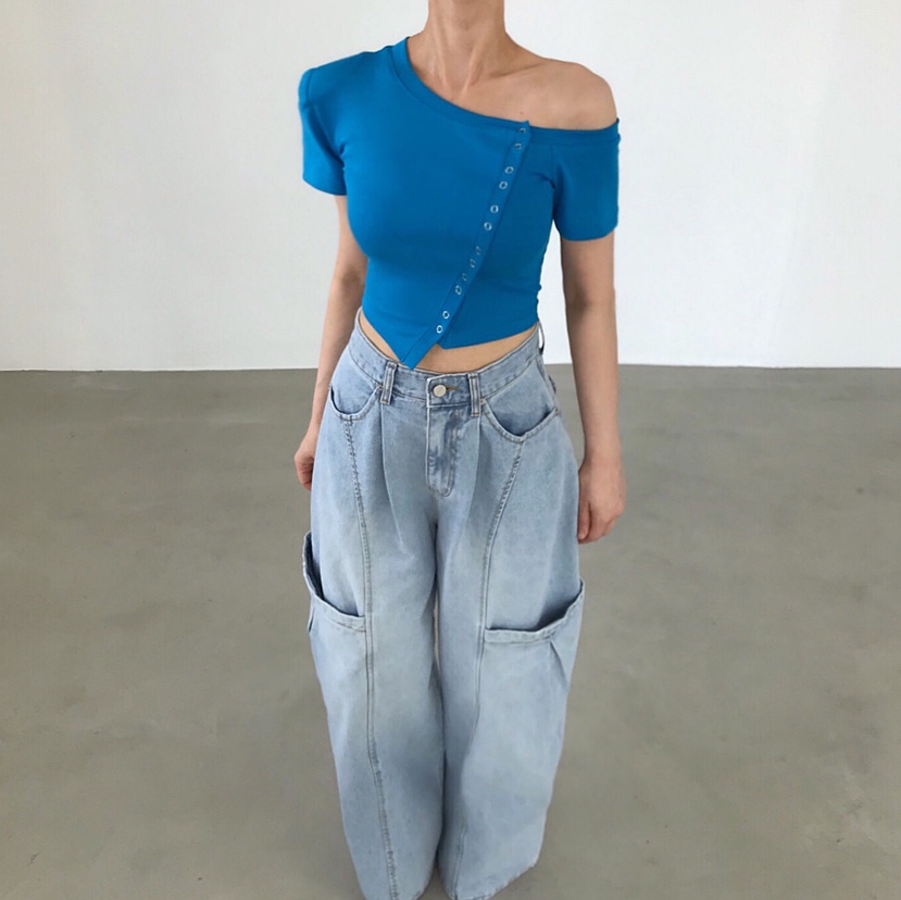 2TWO MOON東大門實拍女裝新品26春夏熱賣吊帶背心不對稱2TWO MOON吊帶/背心圖色1