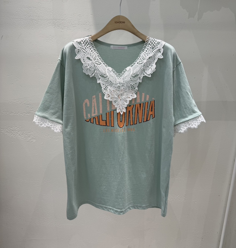 LOVABLE韓國直郵女裝新款職業26春夏人氣熱賣時尚休閑T恤LOVABLET恤圖色1