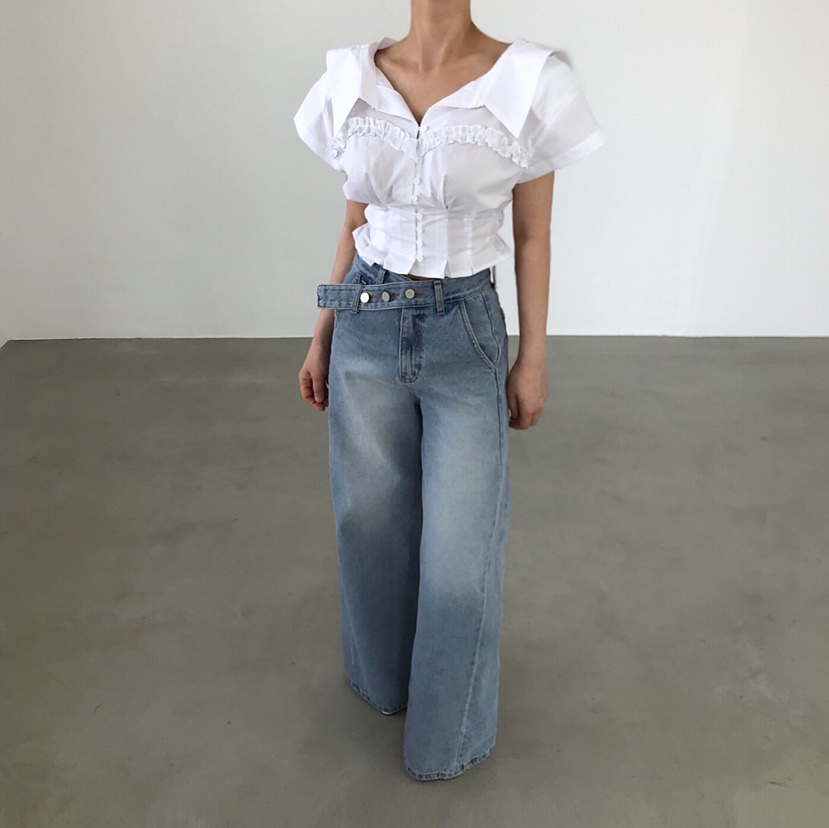 2TWO MOON韓國直郵女士新款真品職業人氣休閑襯衫蕾絲衫2TWO MOON襯衫/蕾絲衫