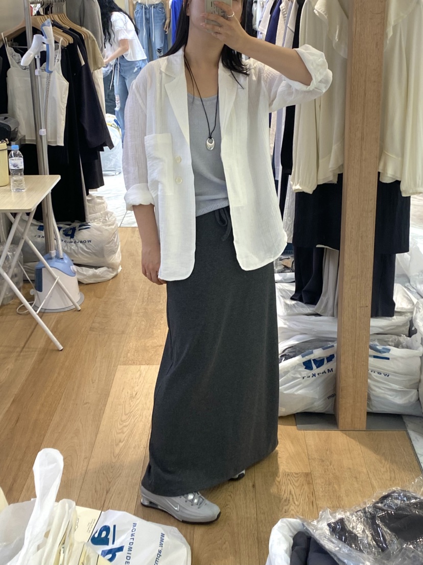 OP PER東大門代購女裝新款人氣真品26春夏推薦休閑熱賣長裙OPPER-simplebeige長裙