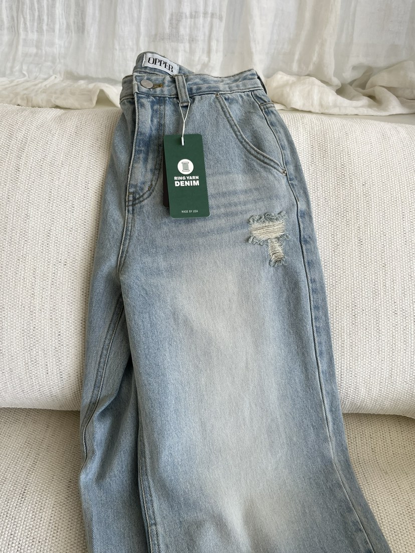 OP PER韓國直郵女士新品人氣26春夏職業熱賣真品休閑牛仔褲OPPER-simplebeige牛仔褲