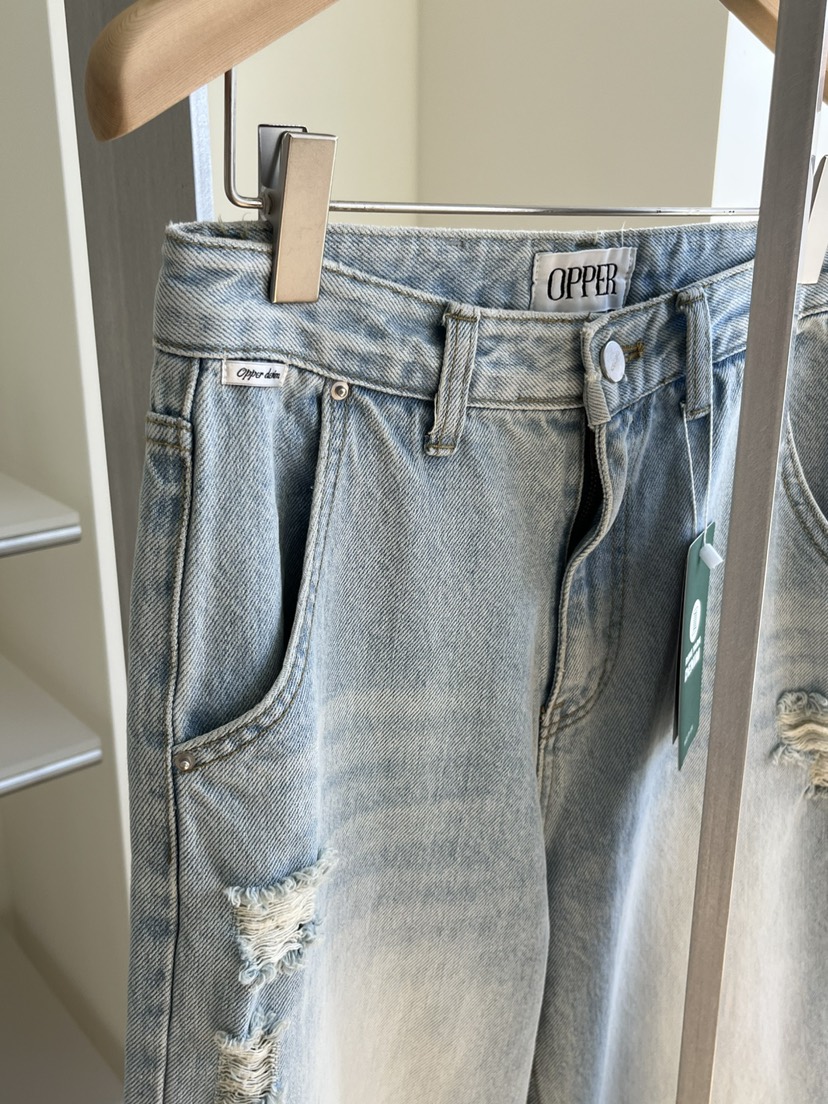 OP PER韓國直郵女士新品人氣26春夏職業熱賣真品休閑牛仔褲OPPER-simplebeige牛仔褲