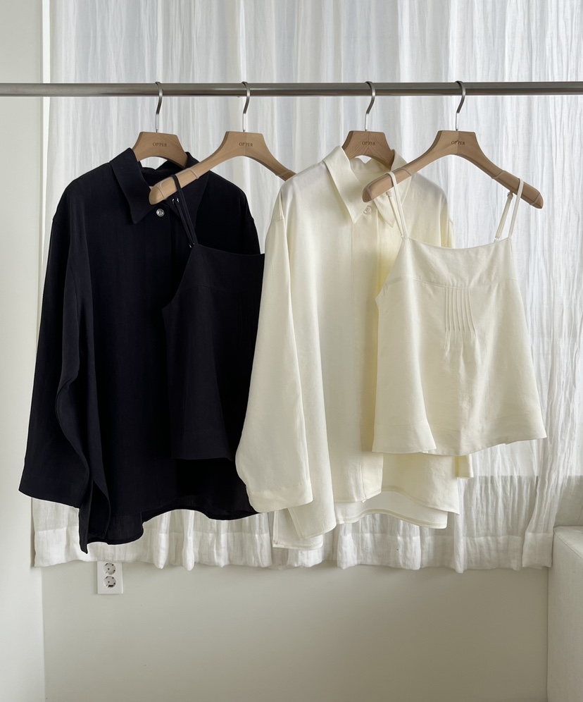 OP PER東大門代購女裝新款人氣休閑熱賣職業吊帶背心亞麻OPPER-simplebeige吊帶/背心