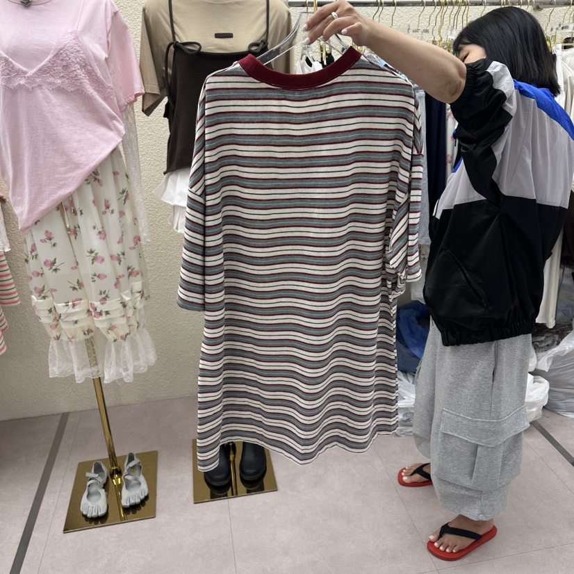 DRAWING東大門實拍女士新品時尚真品26春夏推薦人氣T恤條紋DRAWINGT恤