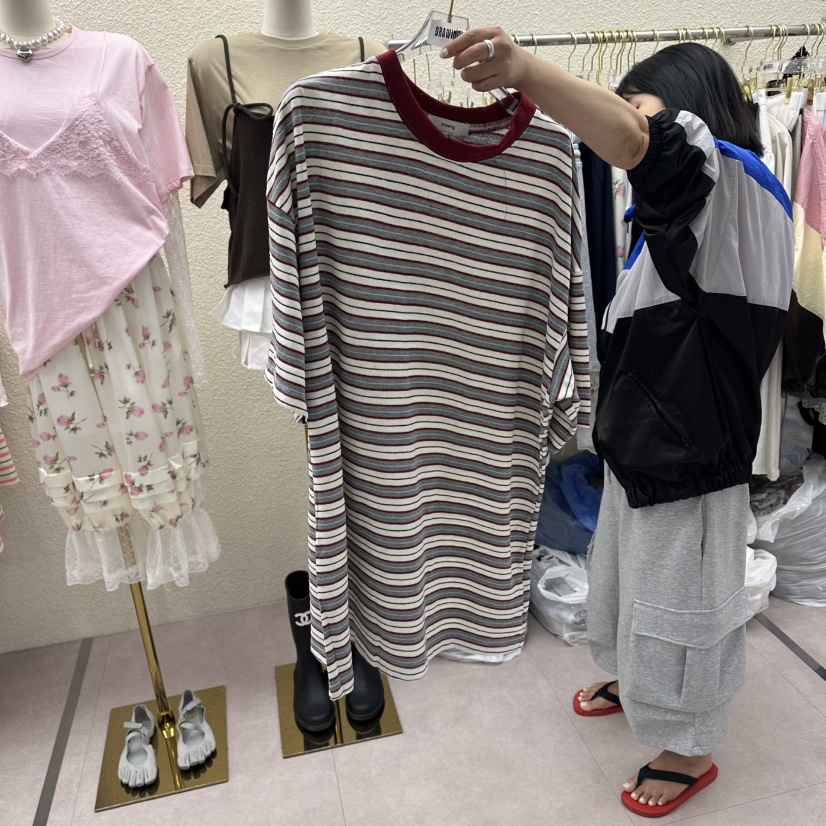 DRAWING東大門實拍女士新品時尚真品26春夏推薦人氣T恤條紋DRAWINGT恤圖色3