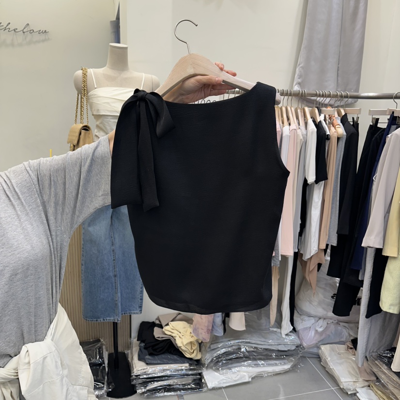 THE LOW東大門代購女裝新款人氣時尚推薦襯衫蕾絲衫絲帶THE LOW襯衫/蕾絲衫