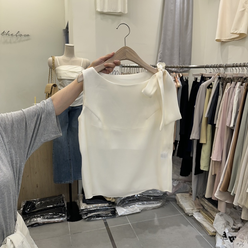 THE LOW東大門代購女裝新款人氣時尚推薦襯衫蕾絲衫絲帶THE LOW襯衫/蕾絲衫圖色1