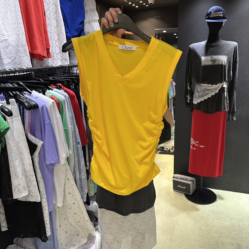 CHAVI東大門直郵女士新款推薦人氣真品熱賣休閑吊帶背心V領CHAVI吊帶/背心圖色6