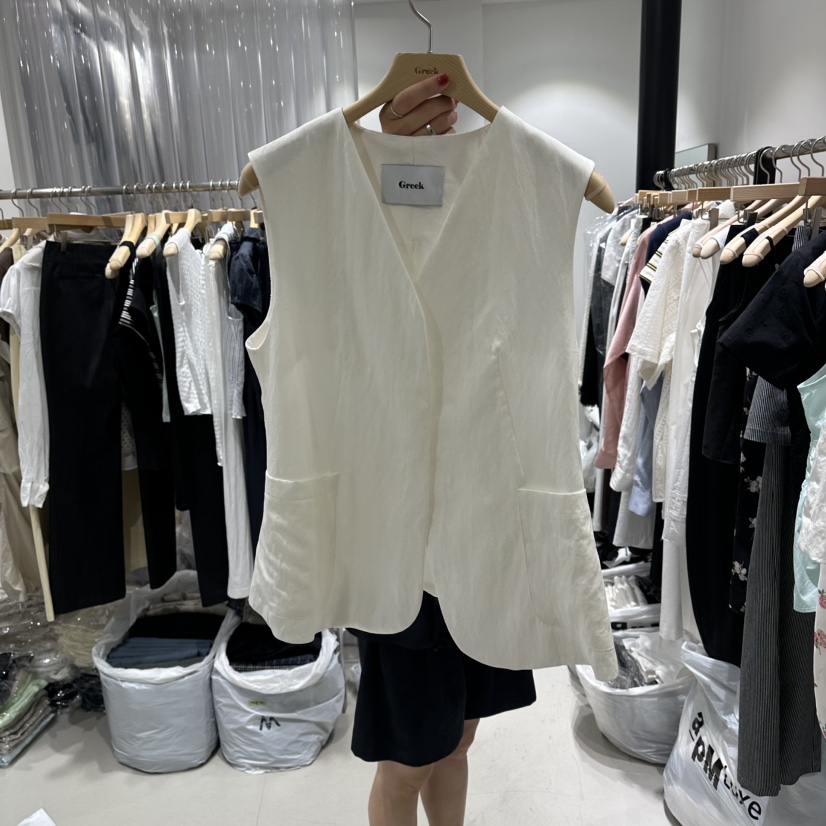 GREEK韓國直郵女裝新品26春夏休閑時尚人氣職業推薦真品馬甲GREEK馬甲圖色1