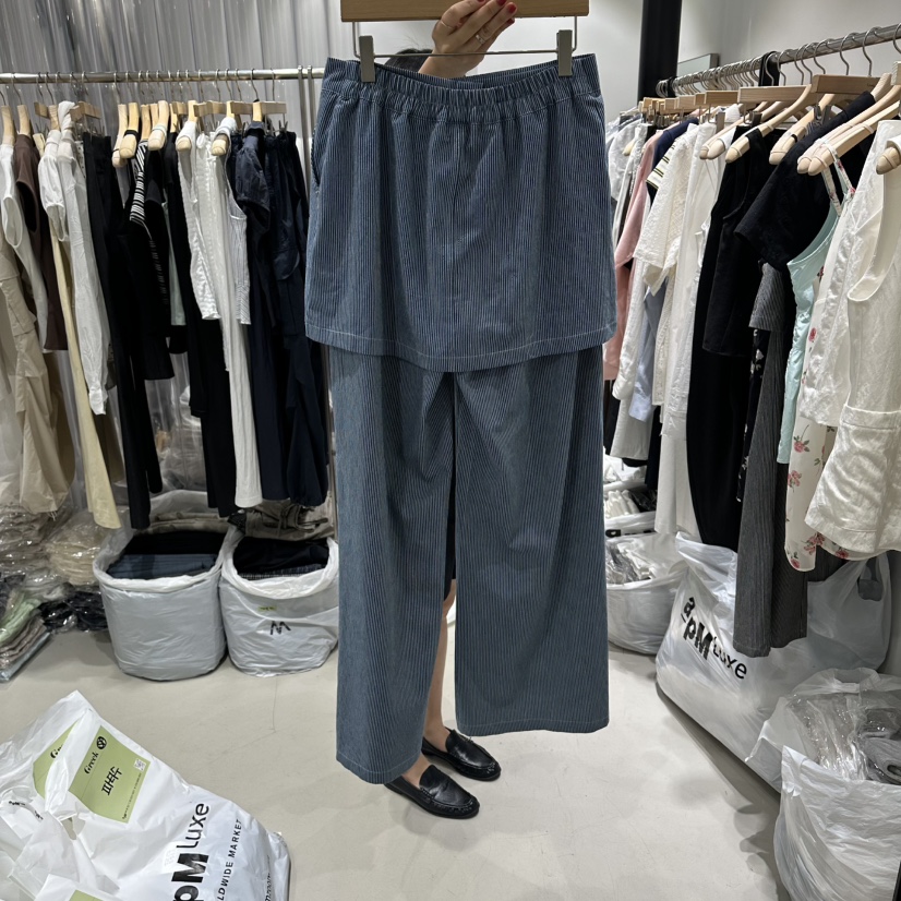 GREEK韓國直郵女裝新品26春夏時尚熱賣人氣休閑職業裙褲條紋GREEK裙褲