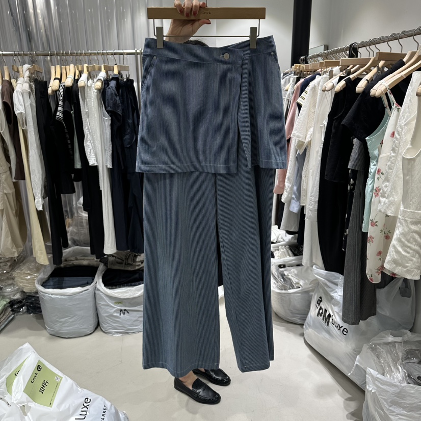 GREEK韓國直郵女裝新品26春夏時尚熱賣人氣休閑職業裙褲條紋GREEK裙褲圖色2