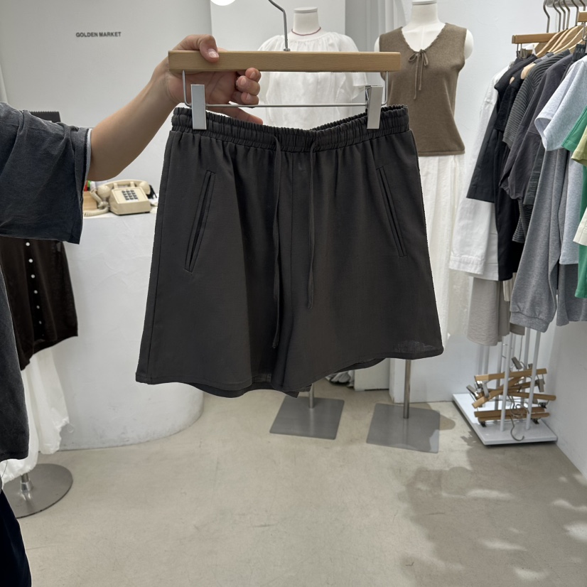 GOLDEN MARKET東大門直郵女裝新款人氣時尚休閑短褲亞麻GOLDEN MARKET短褲圖色2
