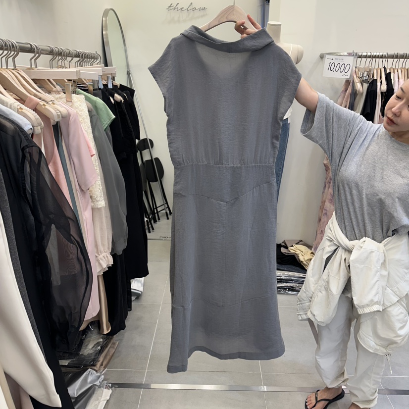 THE LOW東大門實拍女裝新款真品人氣休閑連衣裙不含腰帶THE LOW連衣裙