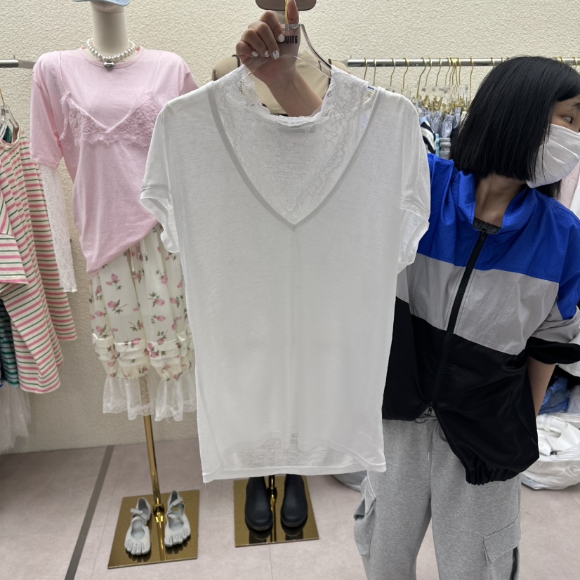 DRAWING韓國直郵女士新品推薦真品熱賣襯衫蕾絲衫套裝蕾絲DRAWING襯衫/蕾絲衫圖色1