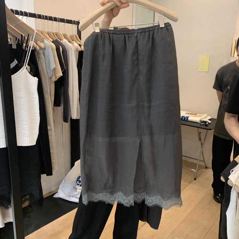 LA MAGIE FEMME東大門直郵女裝新品人氣半身裙中短裙蕾絲亞麻Lamagie Femme半身裙/中短裙