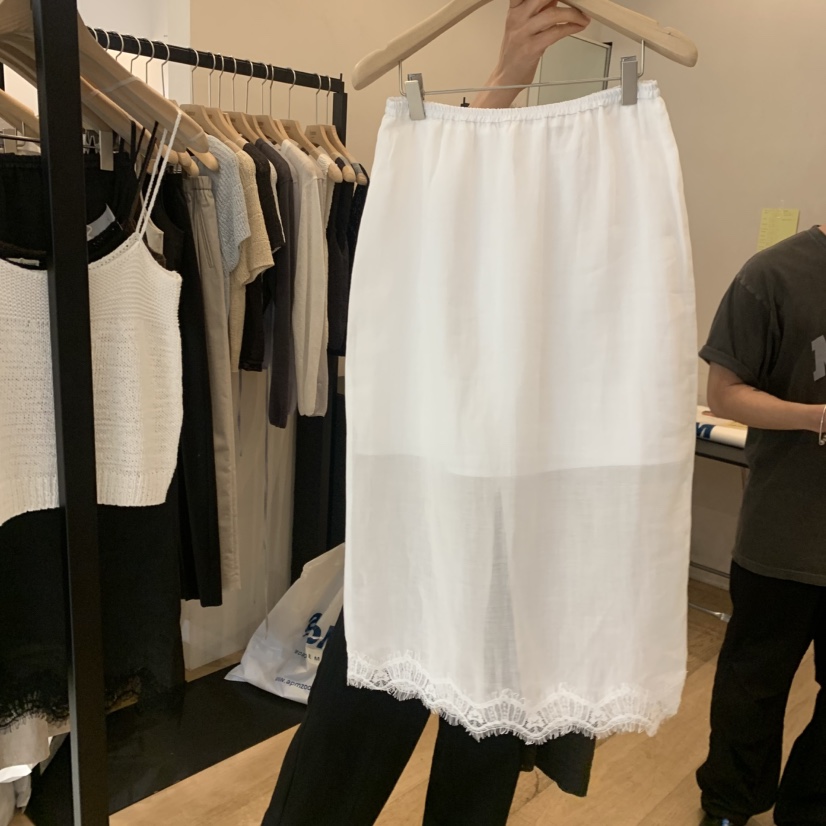 LA MAGIE FEMME東大門直郵女裝新品人氣半身裙中短裙蕾絲亞麻Lamagie Femme半身裙/中短裙圖色1