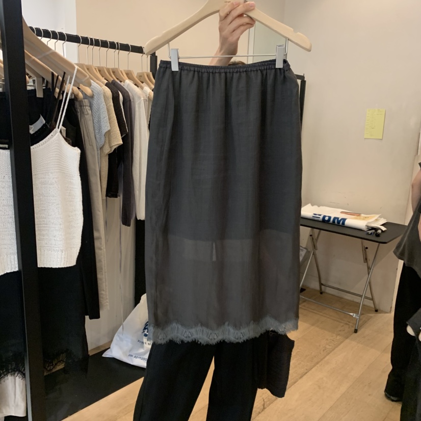 LA MAGIE FEMME東大門直郵女裝新品人氣半身裙中短裙蕾絲亞麻Lamagie Femme半身裙/中短裙圖色2