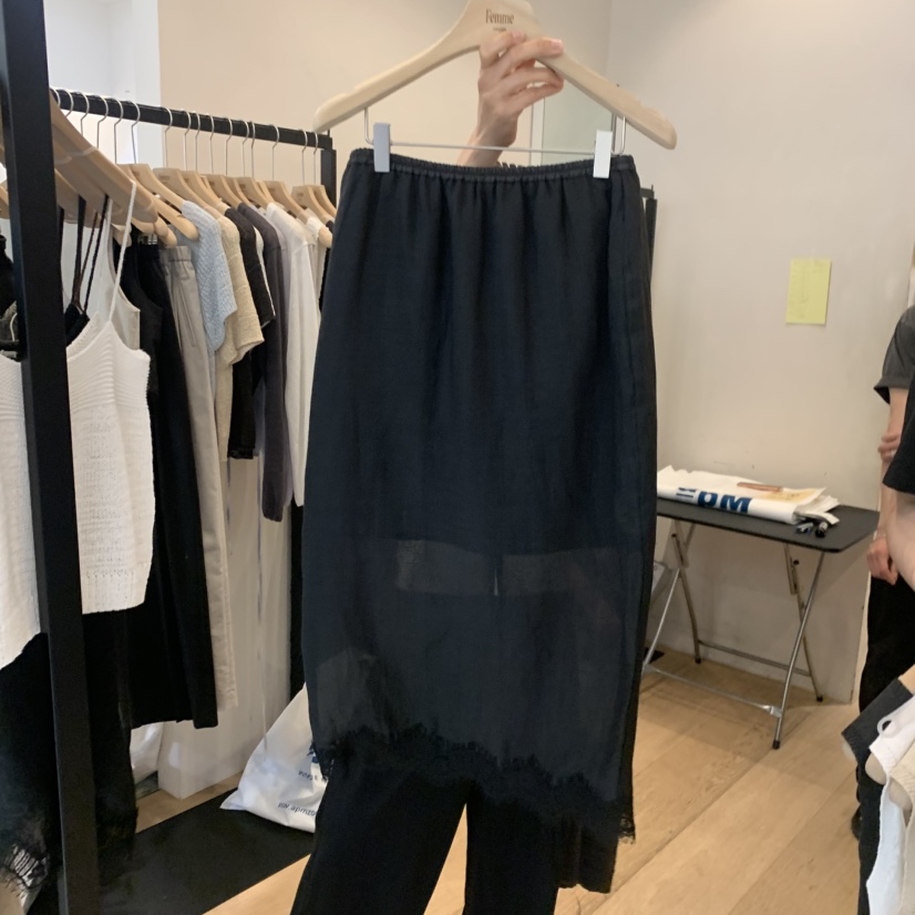 LA MAGIE FEMME東大門直郵女裝新品人氣半身裙中短裙蕾絲亞麻Lamagie Femme半身裙/中短裙圖色3