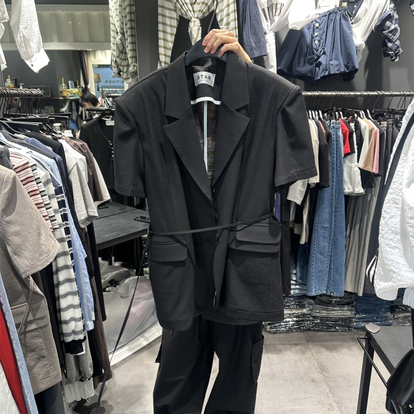 STAR-L東大門代購女裝新品休閑26春夏熱賣人氣夾克含腰繩STAR-L夾克圖色2