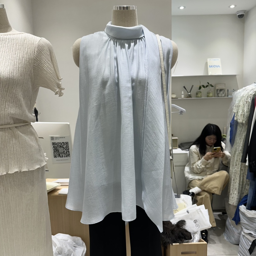 EN.U東大門代購女裝新品休閑時尚人氣職業襯衫蕾絲衫含脖帶EN.U襯衫/蕾絲衫圖色1