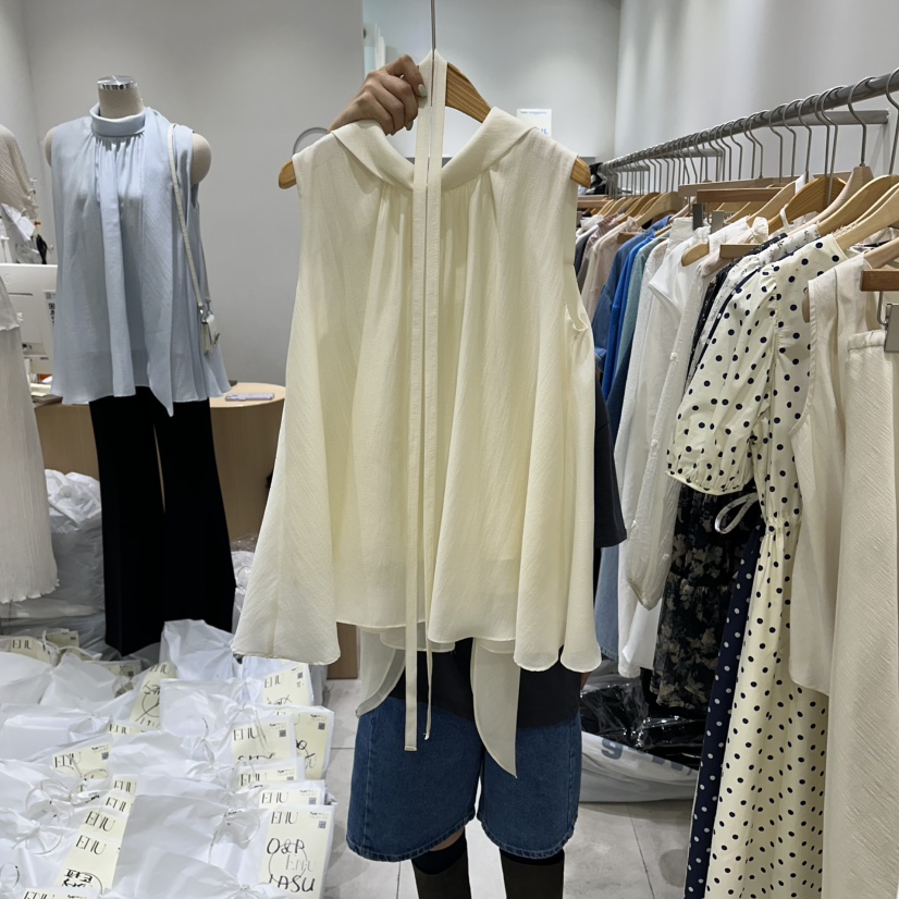 EN.U東大門代購女裝新品休閑時尚人氣職業襯衫蕾絲衫含脖帶EN.U襯衫/蕾絲衫圖色2