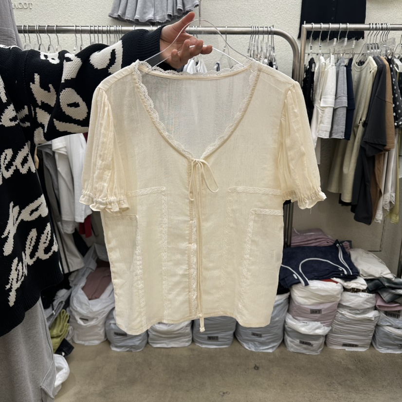 MAGOT東大門實拍女士新款時尚職業26春夏熱賣真品襯衫蕾絲衫IIIΛGOT/MAGOT襯衫/蕾絲衫圖色1