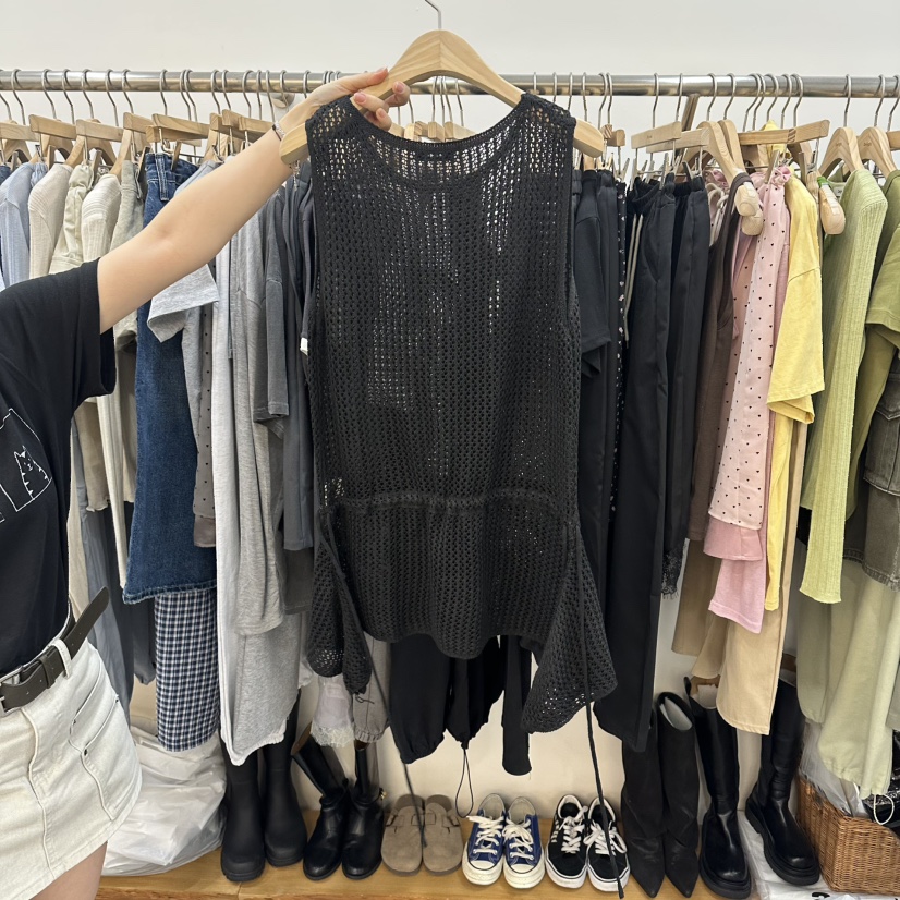 DELIGHT-L東大門實拍女士新款真品推薦職業吊帶背心抽繩DELIGHT-L吊帶/背心