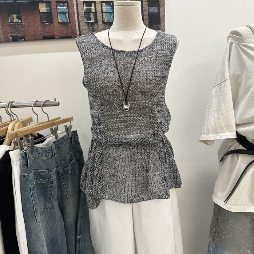 DELIGHT-L東大門實拍女士新款真品推薦職業吊帶背心抽繩DELIGHT-L吊帶/背心圖色2