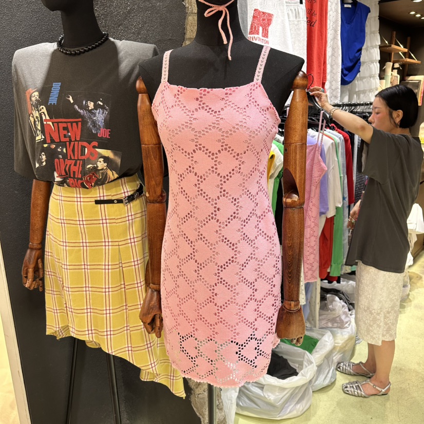 CHAVI韓國代購女士新款推薦休閑職業熱賣時尚連衣裙鉤針編織CHAVI連衣裙