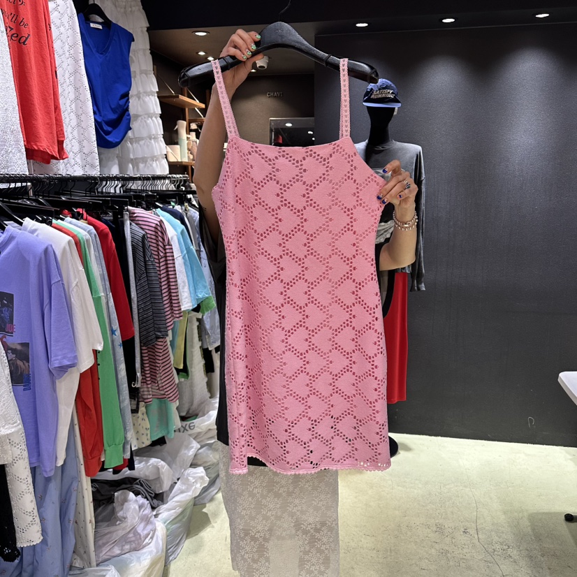 CHAVI韓國代購女士新款推薦休閑職業熱賣時尚連衣裙鉤針編織CHAVI連衣裙圖色2