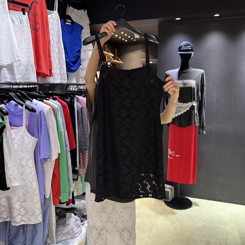 CHAVI韓國代購女士新款推薦休閑職業熱賣時尚連衣裙鉤針編織CHAVI連衣裙圖色3