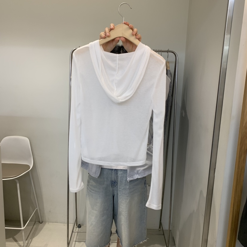 OUTRENE東大門實拍女裝新品真品時尚人氣職業長袖T恤兜帽OUTRENE長袖T恤