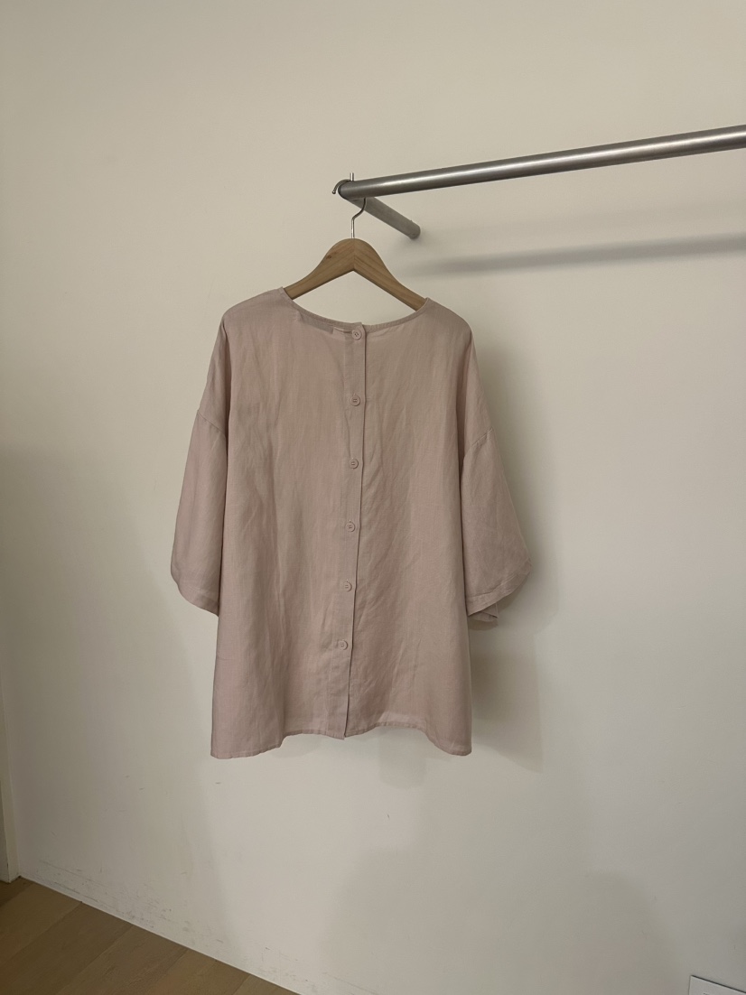 BLENDING-p東大門代購女裝新款26春夏休閑襯衫蕾絲衫亞麻布BLENDING-p襯衫/蕾絲衫