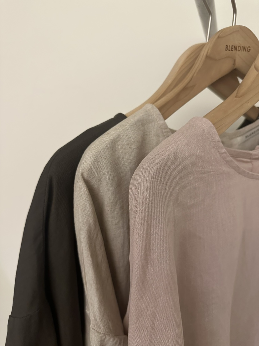 BLENDING-p東大門代購女裝新款26春夏休閑襯衫蕾絲衫亞麻布BLENDING-p襯衫/蕾絲衫