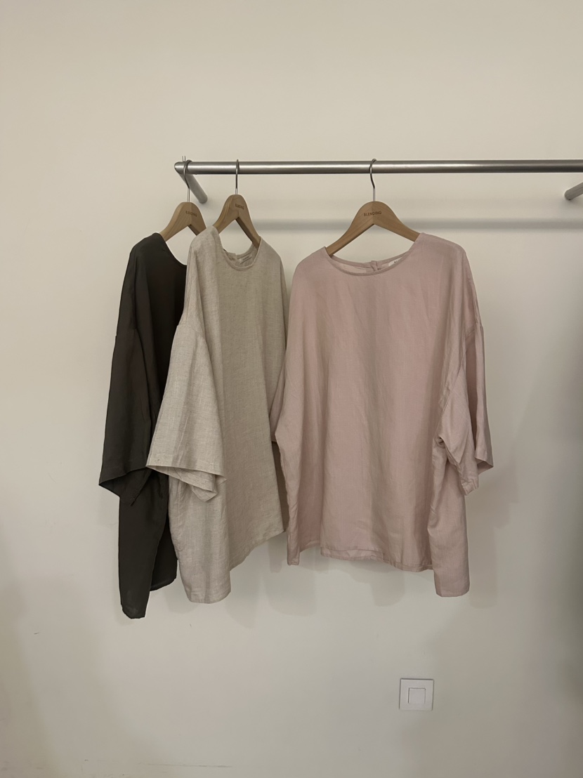 BLENDING-p東大門代購女裝新款26春夏休閑襯衫蕾絲衫亞麻布BLENDING-p襯衫/蕾絲衫