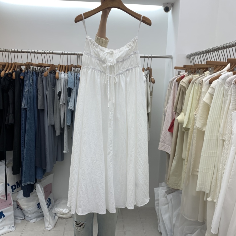 DRESS ROOM韓國代購女士新品推薦時尚熱賣休閑連衣裙絲帶DRESS ROOM連衣裙圖色1