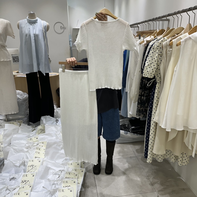 EN.U韓國代購女裝新品熱賣職業推薦休閑真品26春夏套裝含腰繩EN.U套裝