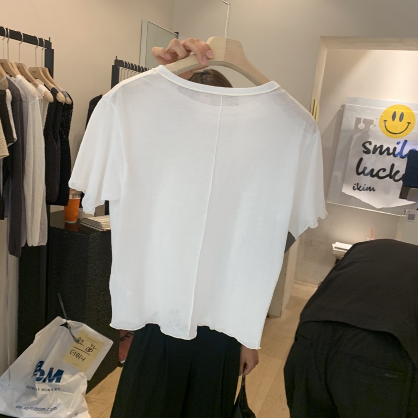 LA MAGIE FEMME韓國代購女裝新品職業真品休閑人氣T恤褶裥Lamagie FemmeT恤