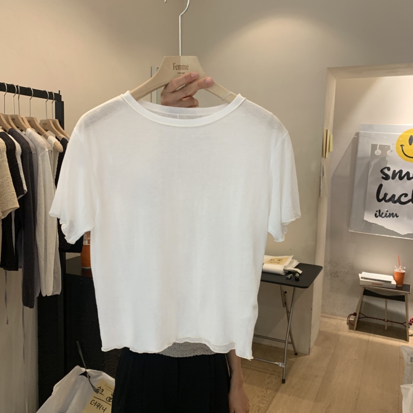 LA MAGIE FEMME韓國代購女裝新品職業真品休閑人氣T恤褶裥Lamagie FemmeT恤圖色1