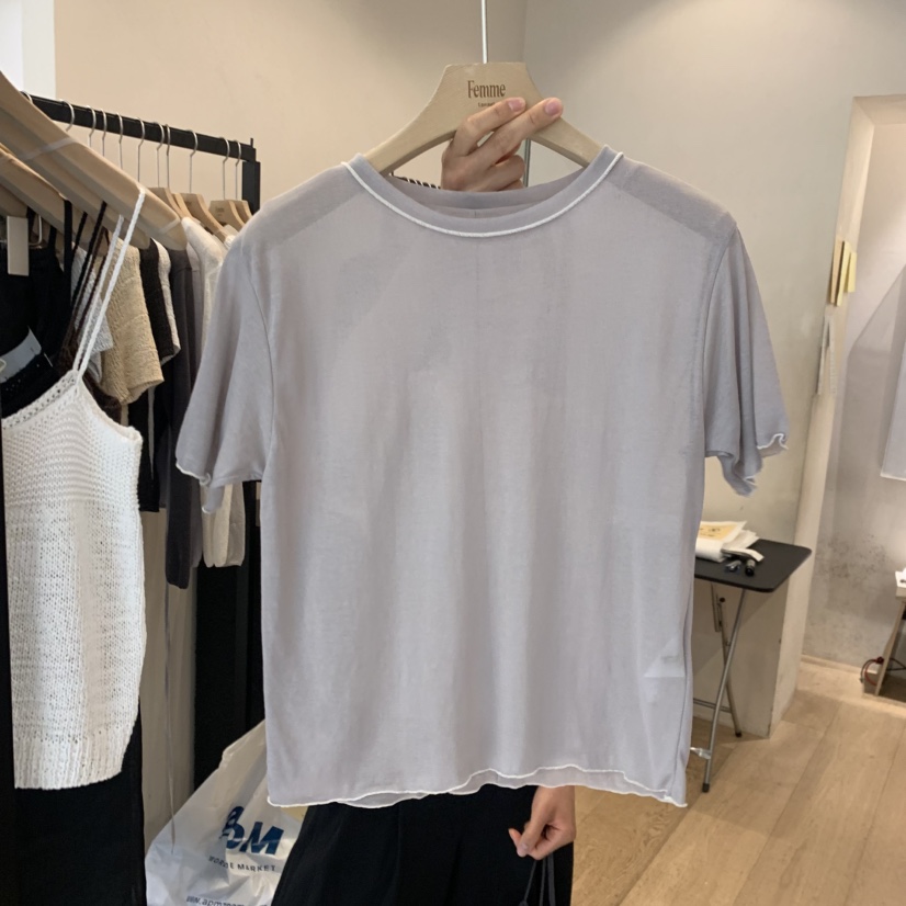 LA MAGIE FEMME韓國代購女裝新品職業真品休閑人氣T恤褶裥Lamagie FemmeT恤圖色4